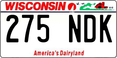 WI license plate 275NDK
