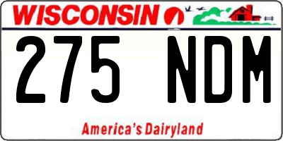 WI license plate 275NDM
