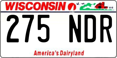 WI license plate 275NDR