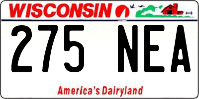 WI license plate 275NEA