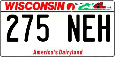 WI license plate 275NEH
