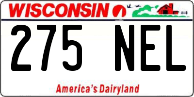 WI license plate 275NEL