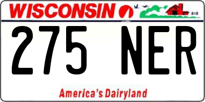 WI license plate 275NER