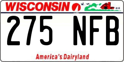WI license plate 275NFB