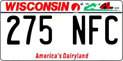 WI license plate 275NFC