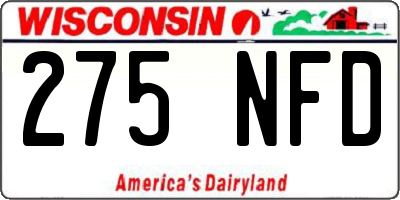 WI license plate 275NFD