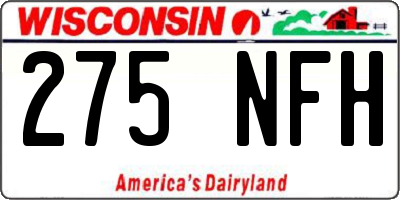 WI license plate 275NFH