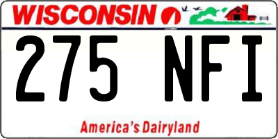 WI license plate 275NFI