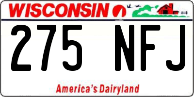 WI license plate 275NFJ