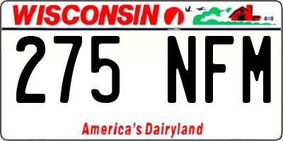 WI license plate 275NFM