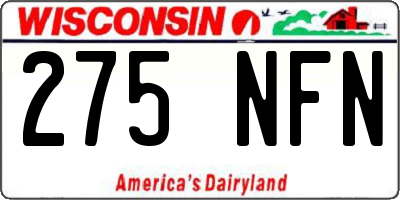 WI license plate 275NFN