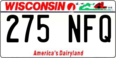 WI license plate 275NFQ
