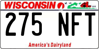 WI license plate 275NFT