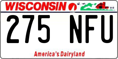WI license plate 275NFU