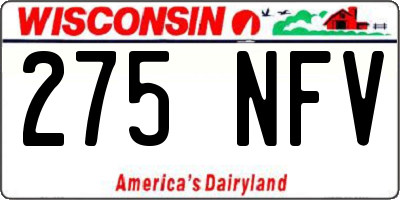 WI license plate 275NFV