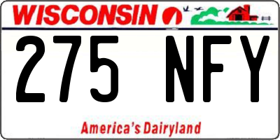 WI license plate 275NFY