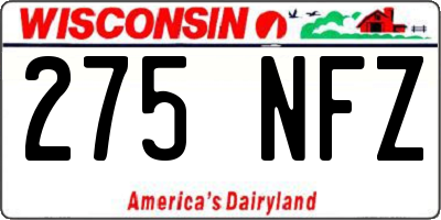 WI license plate 275NFZ