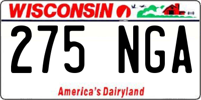 WI license plate 275NGA
