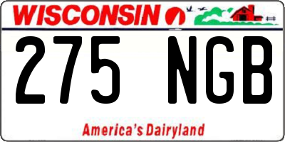 WI license plate 275NGB