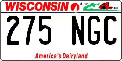 WI license plate 275NGC