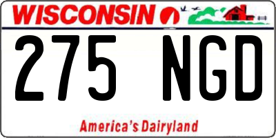 WI license plate 275NGD
