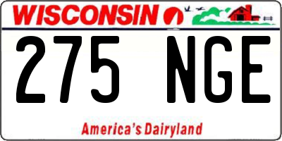 WI license plate 275NGE