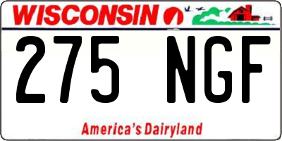 WI license plate 275NGF