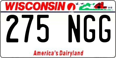 WI license plate 275NGG