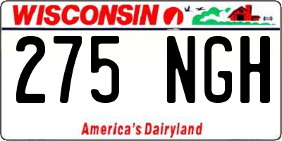 WI license plate 275NGH
