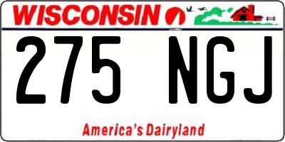WI license plate 275NGJ