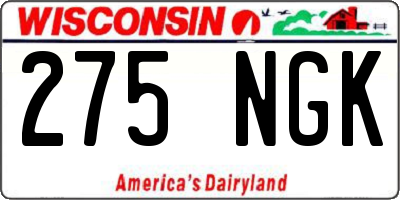 WI license plate 275NGK
