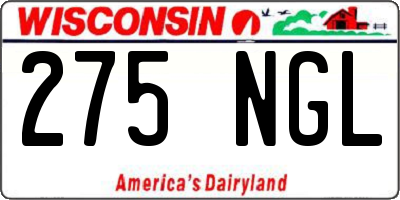 WI license plate 275NGL