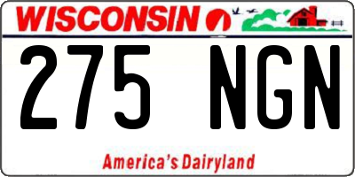 WI license plate 275NGN