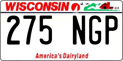 WI license plate 275NGP