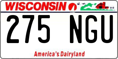 WI license plate 275NGU