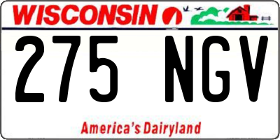 WI license plate 275NGV