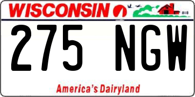 WI license plate 275NGW