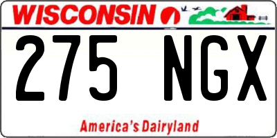 WI license plate 275NGX