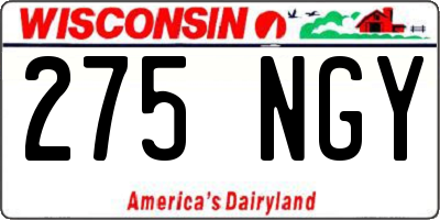 WI license plate 275NGY
