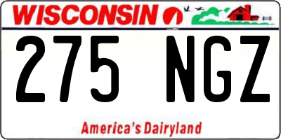 WI license plate 275NGZ