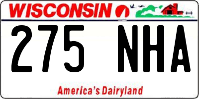 WI license plate 275NHA