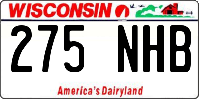 WI license plate 275NHB