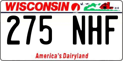 WI license plate 275NHF