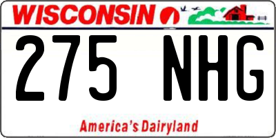 WI license plate 275NHG