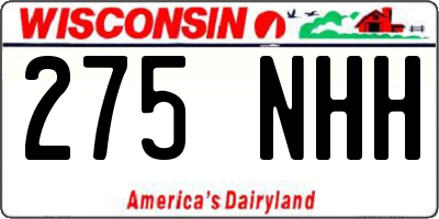 WI license plate 275NHH