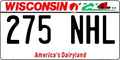WI license plate 275NHL