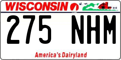 WI license plate 275NHM