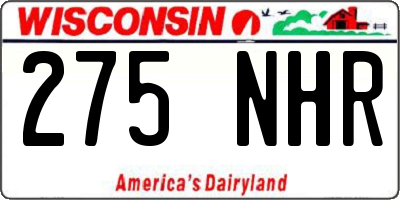 WI license plate 275NHR