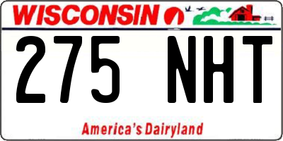 WI license plate 275NHT