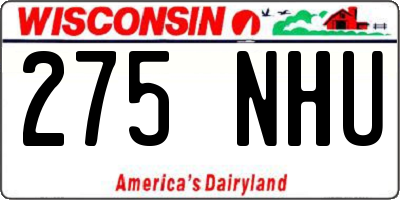 WI license plate 275NHU